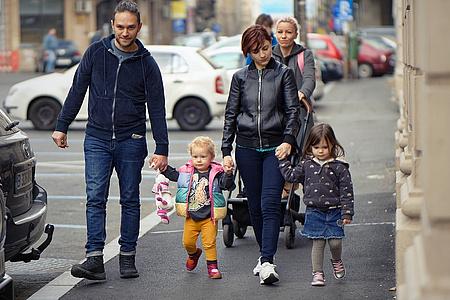 Familie in der Stadt